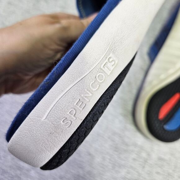 Spenco Thrust Mens Recovery Slides Orthotic Sandals Slip On Blue Arch Support 13 - Picture 12 of 15